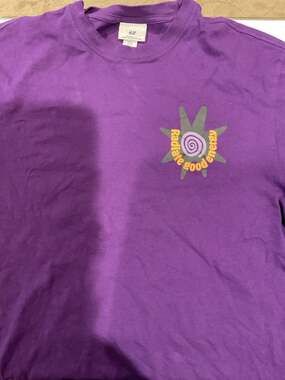 H&M Relaxed Fit Purple 'Radiate Good Energy' Graphic T-Shirt